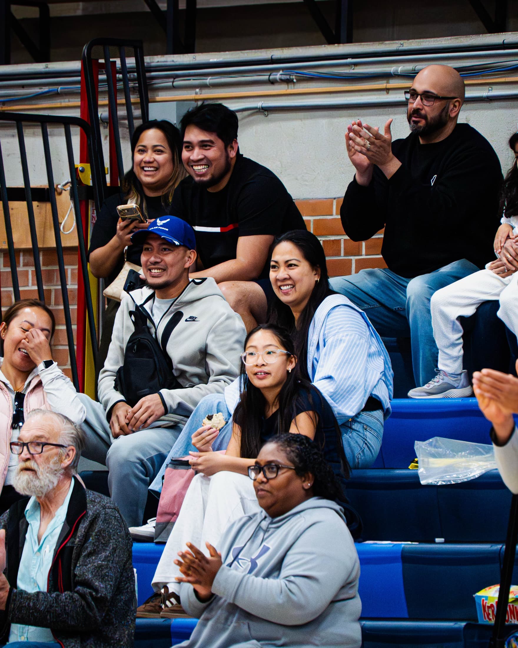Families watching from the stands